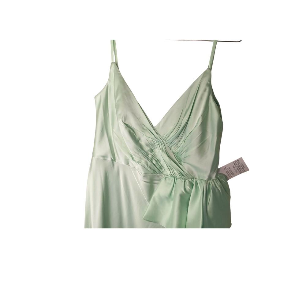 New with Tags Mac Duggal 67815 Ruffle Slit Dress 12 Mint Green Wedding Party - Picture 5 of 16